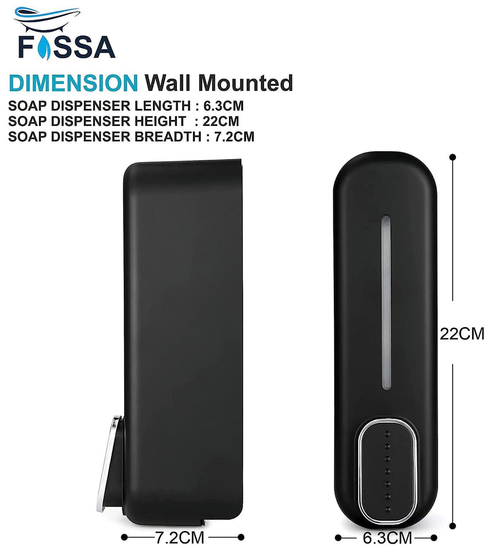 Fossa Wall-Mount Soap Dispenser 350ml – Manual Dispenser for Soap, Shampoo, Hand Cleanser, Shower Gel – Durable Bathroom Accessory SD-002